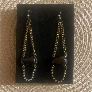 Elegant Black and Gold Earrings